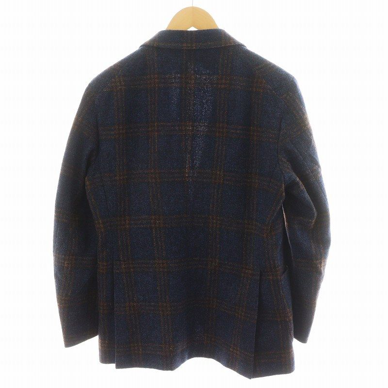 TAGLIATORE モンテカルロ コットンリネン チェック ネイビー 48 TAGLIATORE モンテカルロ コットンリネン チェック ネイビー 48