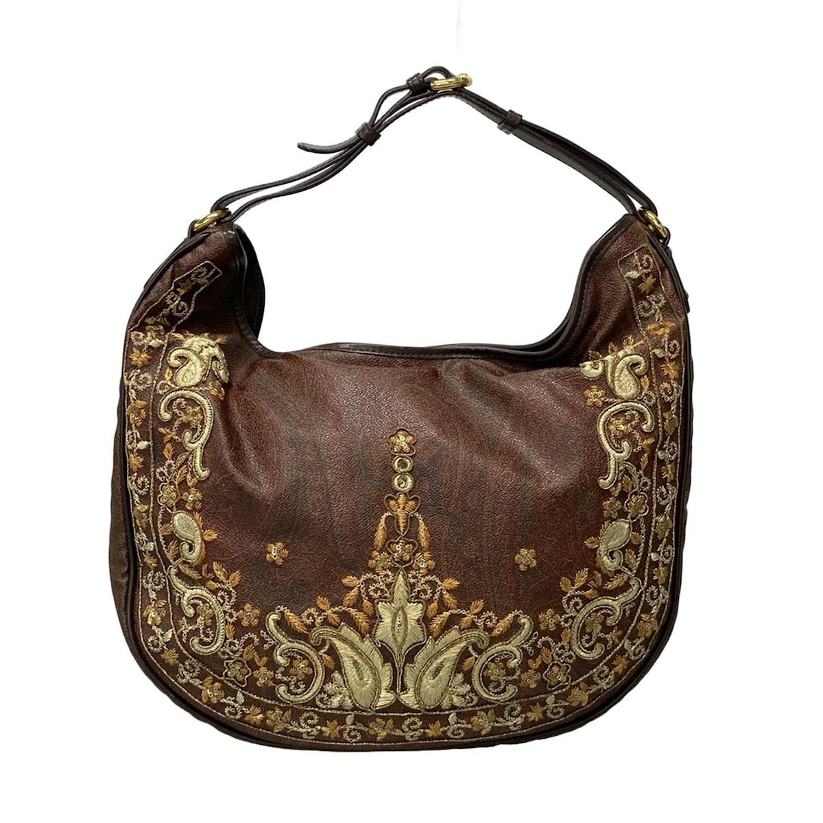 ETRO(エトロ) ショルダーバッグ - ブラウン×マルチ ペイズリー柄 ETRO(エトロ) ショルダーバッグ - ブラウン×マルチ ペイズリー柄