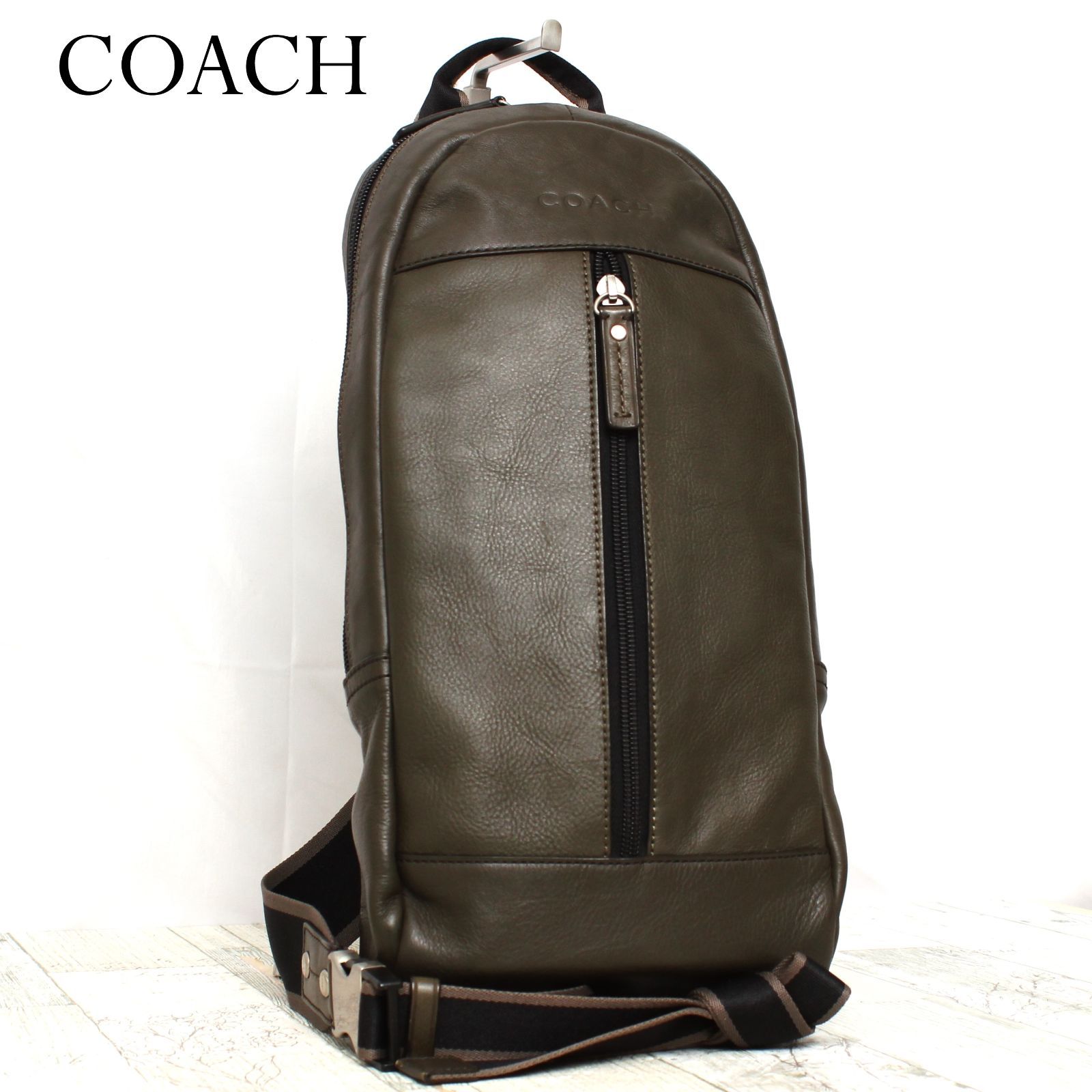 COACH】コーチ ヘリテージウェブレザー スリングパック