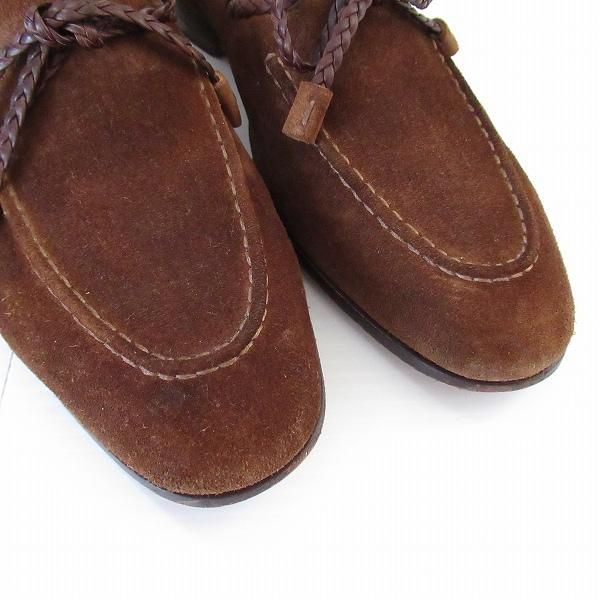 ans サントーニ Santoni BEAMS F ローファー デッキシューズ 4 1/2 茶