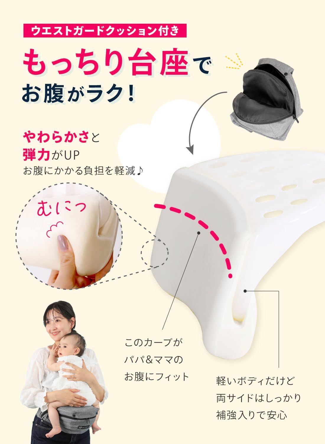 安全ベルト一体型 耐荷重20kg