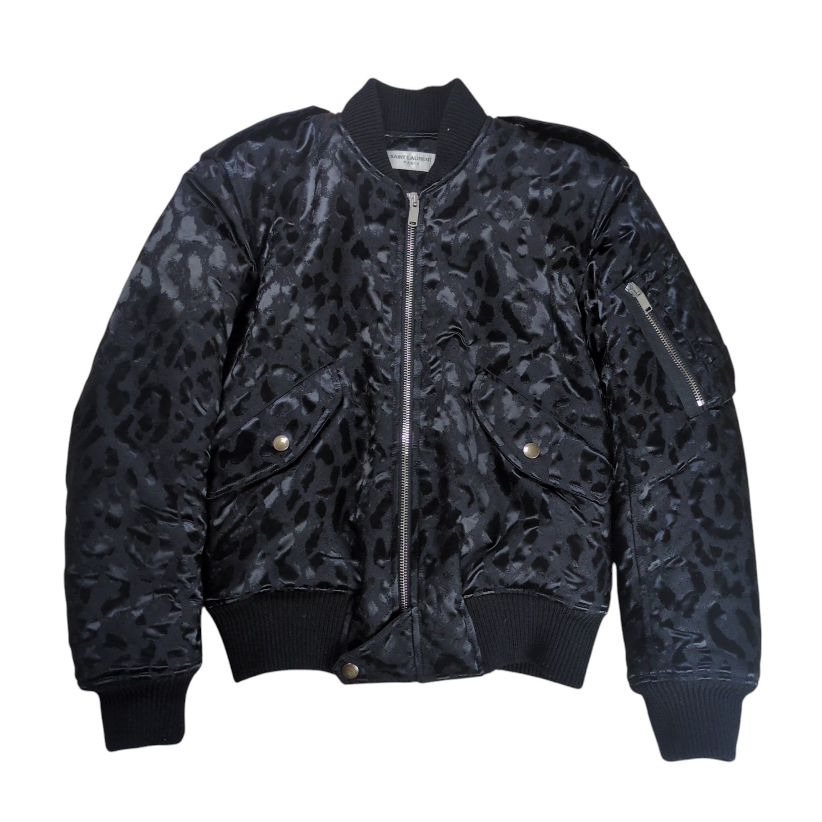 SAINT LAURENT 2016AW Dark Leopard Pattern Bomber Jacket