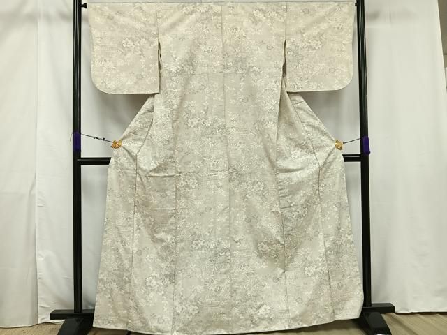 平和屋着物●本場大島紬　白大島　名匠たかし　9マルキ　エ霞文　証紙付き　正絹　逸品　CAAR8321vf 平和屋着物○本場大島紬 白大島 名匠たかし 9マルキ エ霞文 証紙