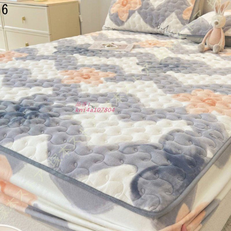 一体型ベットパッド 起毛 クッション性 厚 パッドシーツ 冬用 着脱しやすい 水洗いキルト ウォッシャブル 汗 ゴムバンド付き 温かい マット kni4a107804 MARWIL-DEMENAGEMENTS_CH