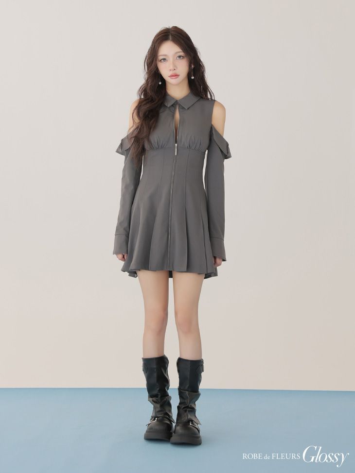ローブドフルール ドレス グレー ローブドフルール キャバドレス グレー