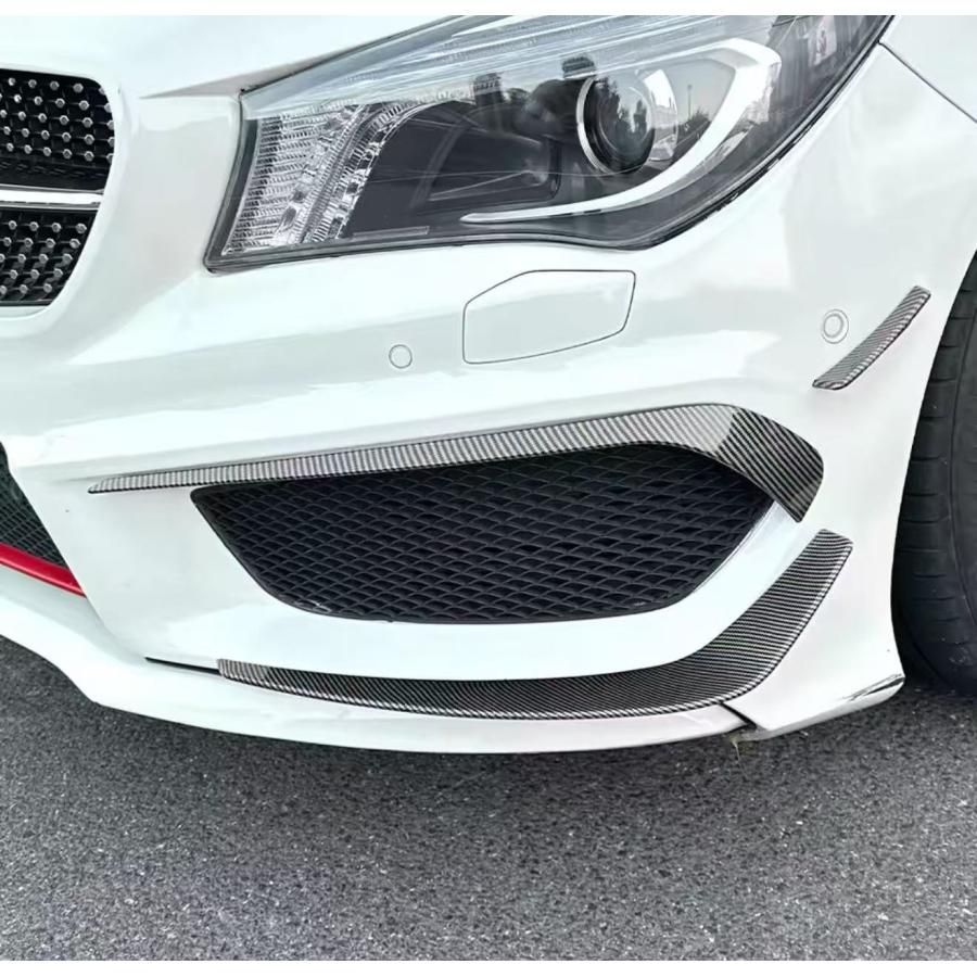 スポーティ全開♪ ベンツ カーボン ルック フロントバンパー カナード スプリッター X117 CLA180 CLA250 シューティングブレーク 前期 b12044