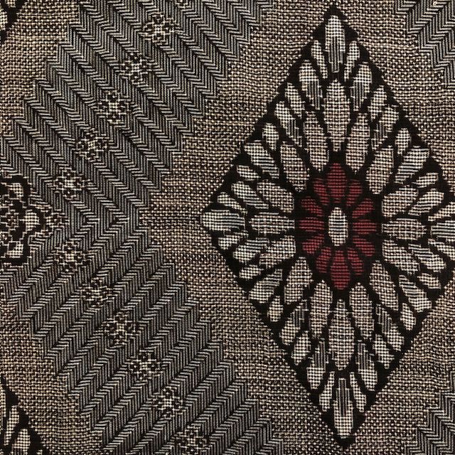 きものキレイ 大島紬 解き済 茶 花 龍郷柄 リユース secondhand KJ001