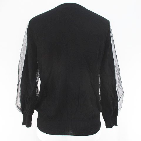 ランバン LANVIN COLLECTION 長袖 ニット カーディガン 38 黒系