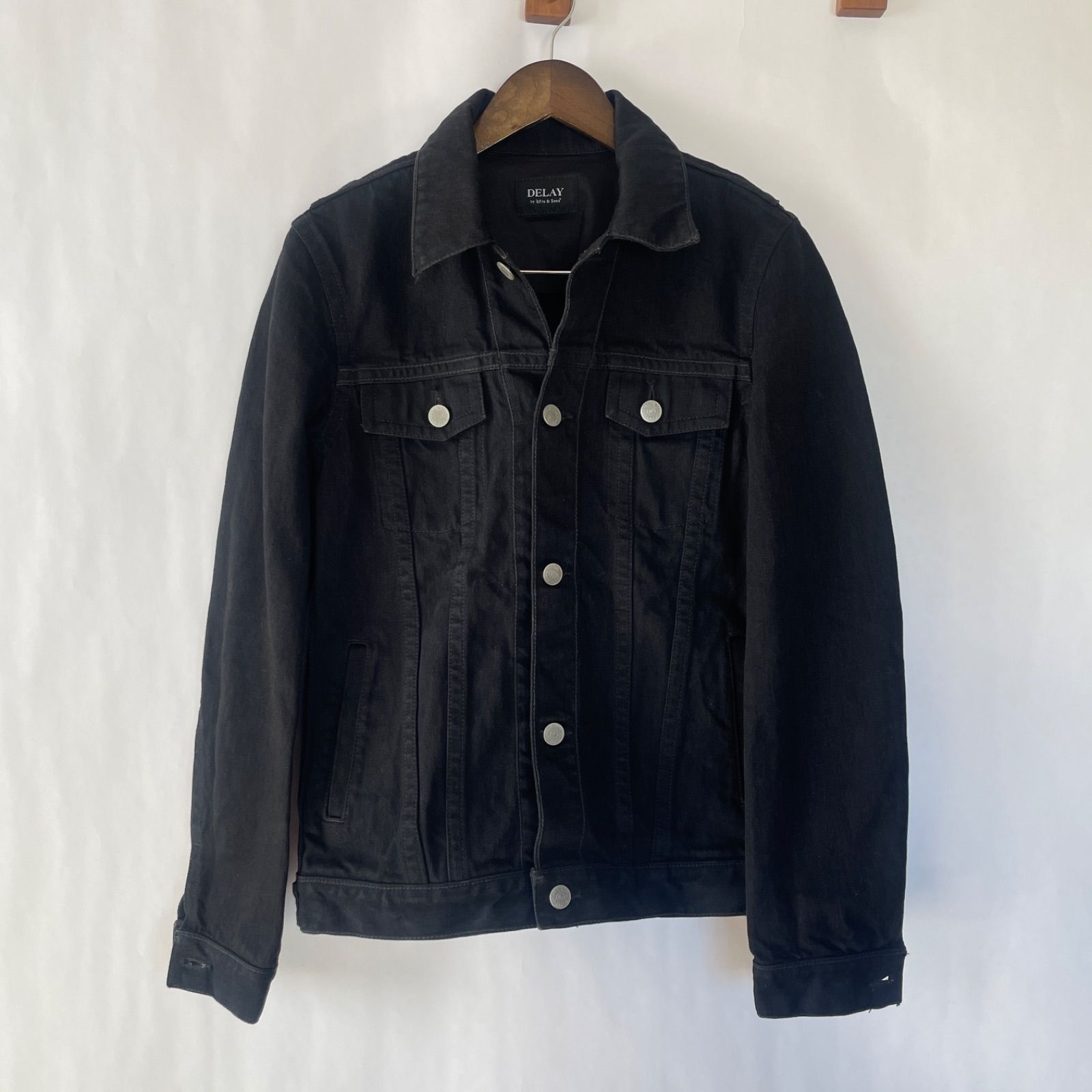 Delay by Win-Sons メンズ デニムジャケット ブラック Gジャン S か M