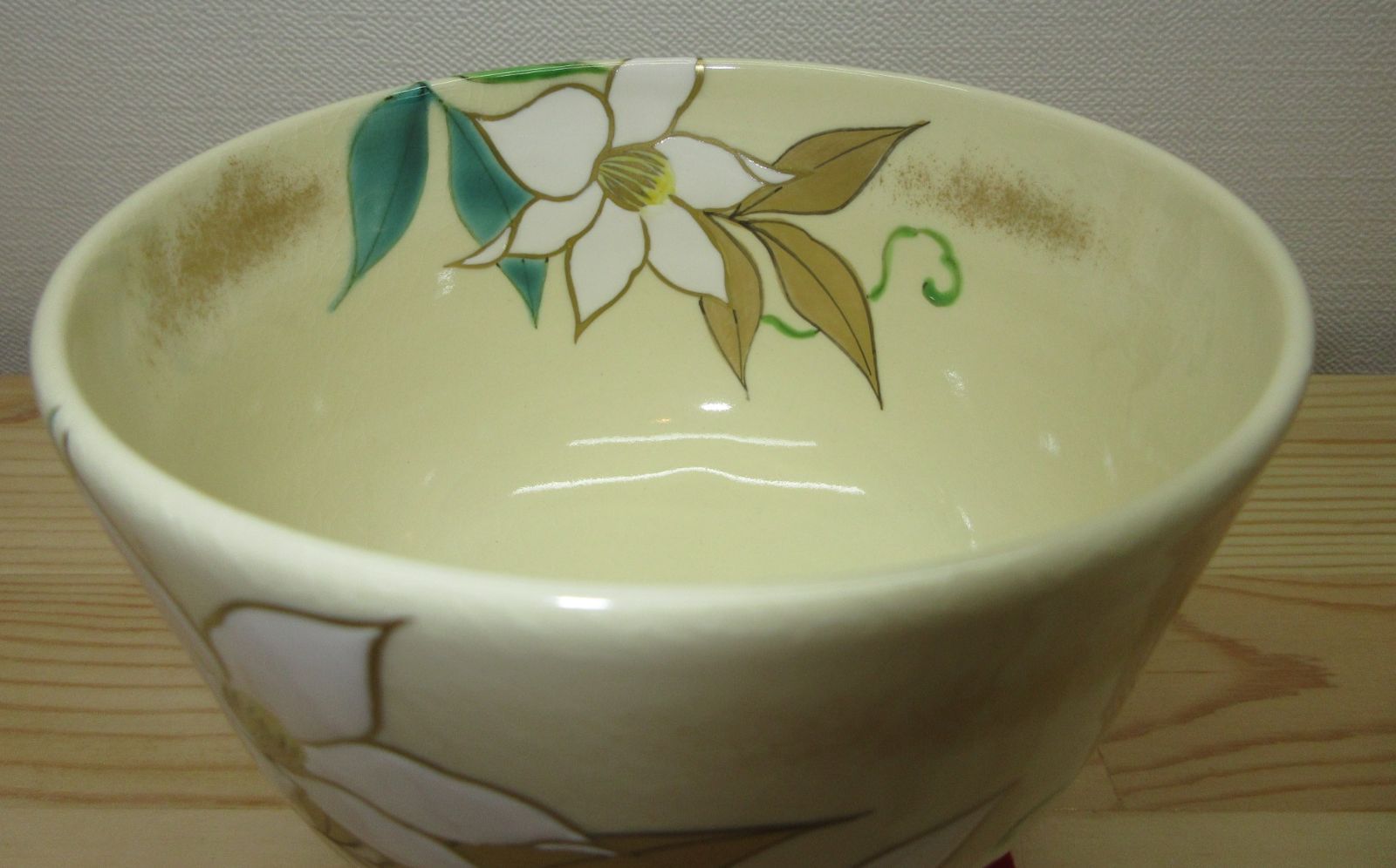 逢絢亭・新品】茶道具 茶碗 京焼 仁清写 鉄線の図 廣田嵩花 共