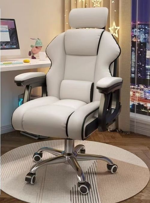 ゲーミングチェア 社長椅子 オフィスチェア 座椅子 白 安い デスクチェア 360度回転昇降機能 リクライニングチェア 肉厚座面 事務椅子 在宅