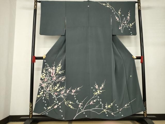 平和屋着物○本加賀友禅作家 小田美千代 訪問着 枝梅 正絹 逸品