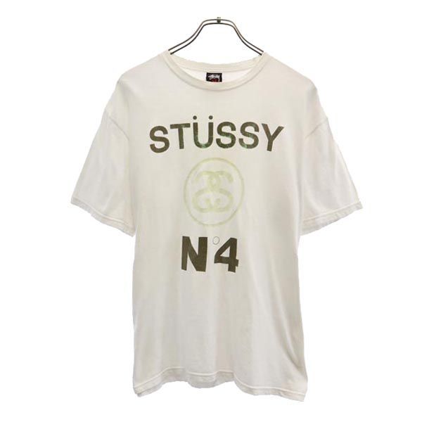 Stussy ロゴプリント Tシャツ M ホワイト ステューシー ロゴプリント 半袖 Tシャツ M ホワイト系 STUSSY