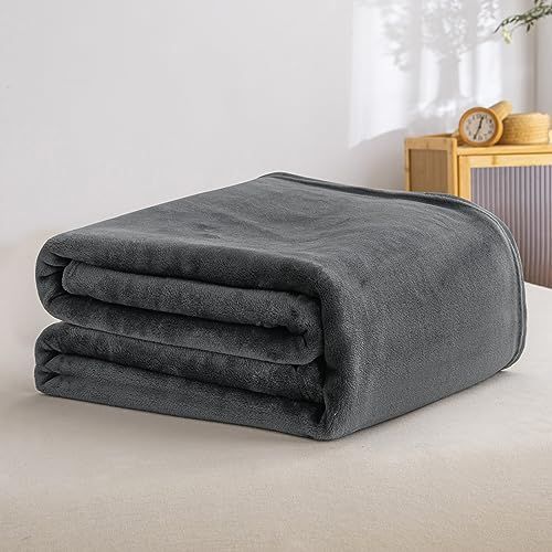 単層・ダークグレー_シングル・140*200CM [Melvint] 毛布 ブランケット 【吸湿発熱】 冬用 洗える 暖かい フランネル マイクロファイバー 静電気防止 軽量 ふわふわ 柔らかく肌触り 掛け布団 ひざ