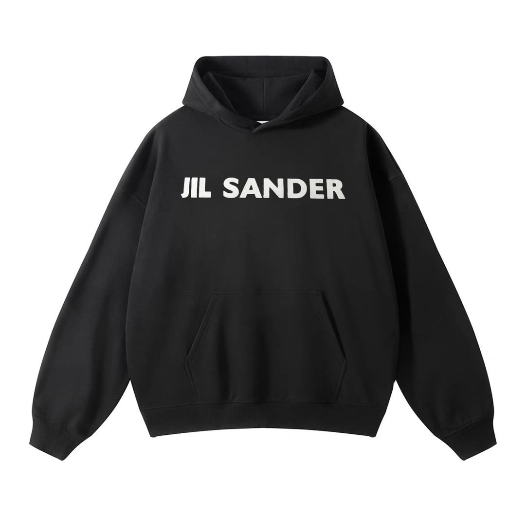 JIL SANDER 立体シリコンロゴ入りカジュアルフードスウェットシャツ