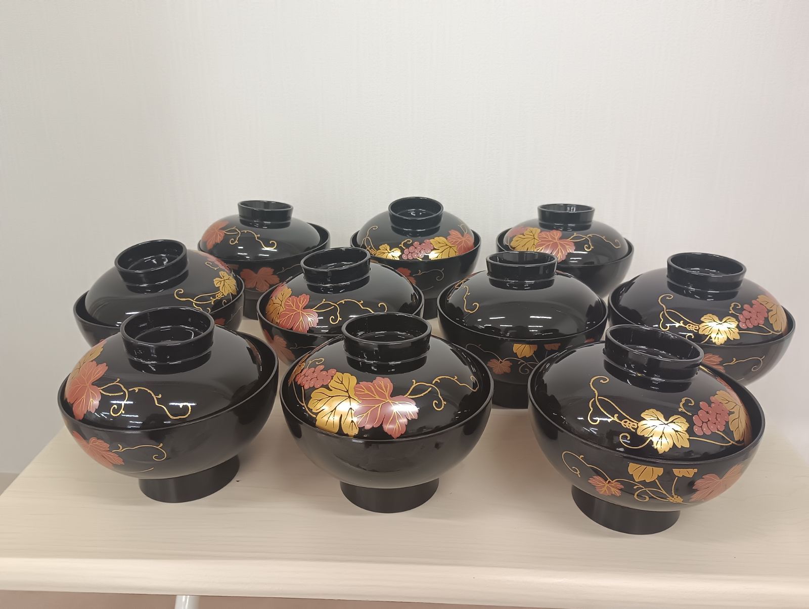 M14-18 高級漆器 御吸い物椀10客 蓋付き お椀 煮物椀 雑煮椀 - メルカリ