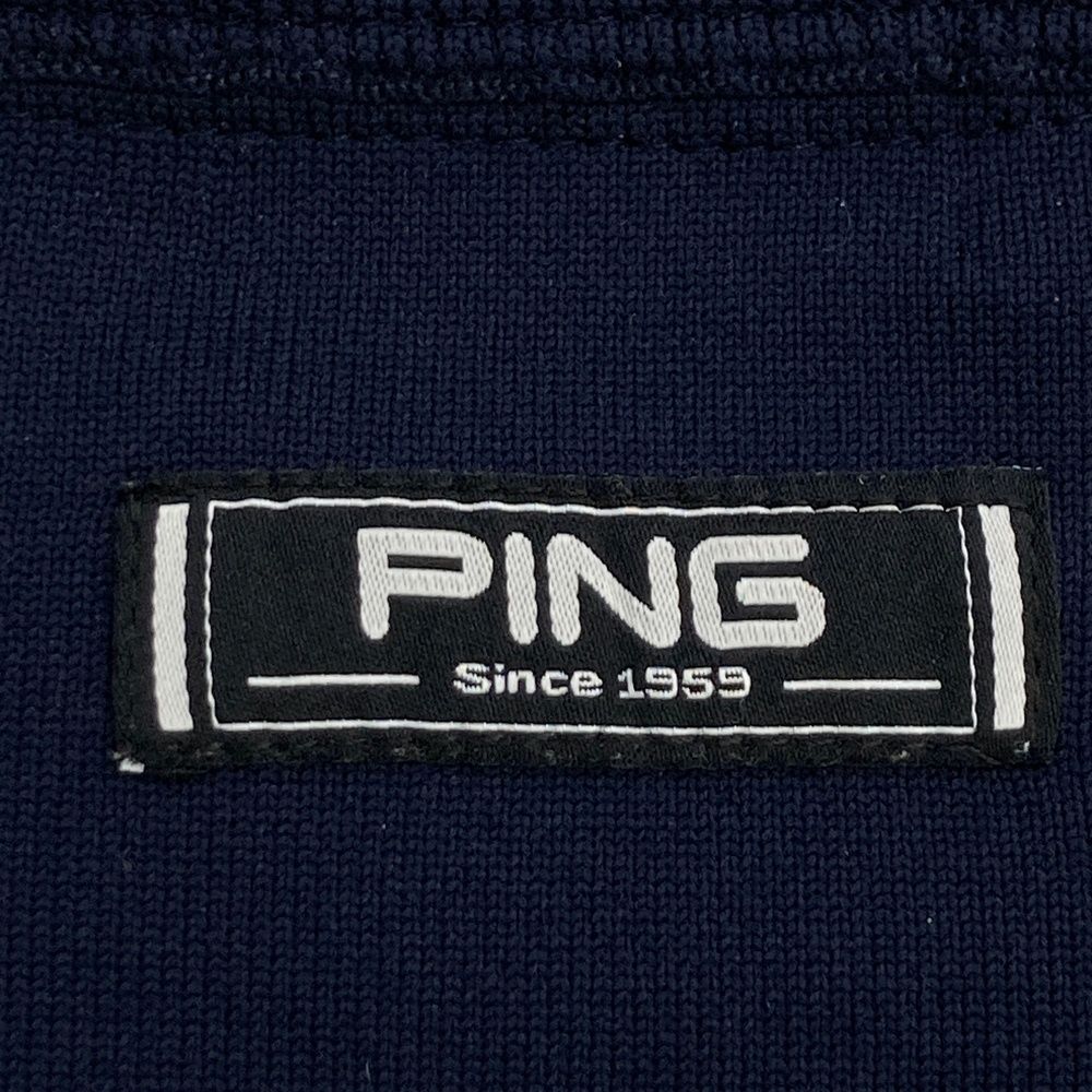 サイズ：M PING ピン 2023年モデル 裏地付き 長袖ニットセーター ロゴ総柄 ブラック系 [240101480654] ゴルフウェア メンズ ストスト サイズ：M PING ピン 2023年モデル 裏地付き 長袖ニットセーター