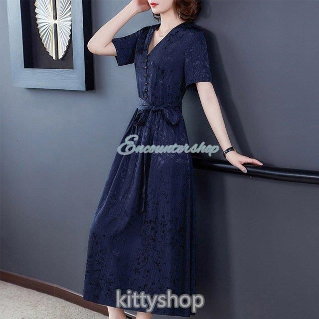 パタゴニア ネイビー 半袖 ワンピース ロング チュニック リヨセル