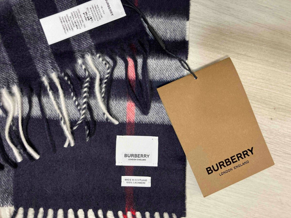 BURBERRY LONDON ENGLAND スコットランド製 カシミヤ 100
