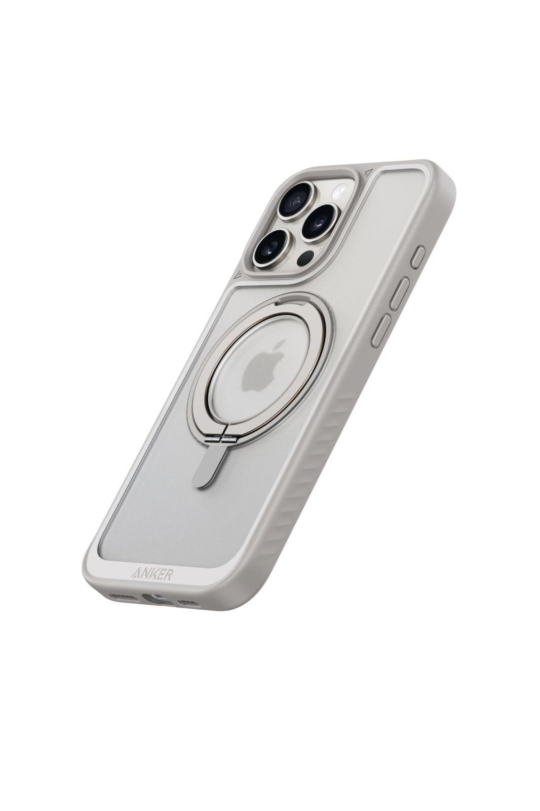 新品 Anker MagGo Magnetic Case (360リングスタンド iPhone 16 Pro用) チタニウム MagSafe対応 リングスタンド付き スマホケース マグネット搭載/滑り止め / 360落下保護/耐衝撃/高耐久性/黄ばみなし