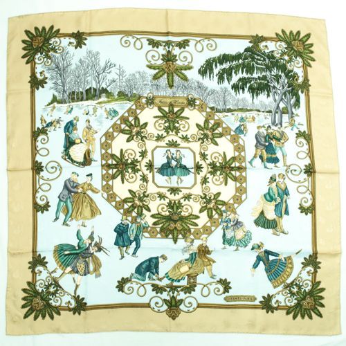 ☘️美品☘️ HERMES　Joies d’Hiver 冬の愉しみ　カレ90 HERMES エルメス カレ 90 Joies d' Hiver 冬の愉しみ スカーフ