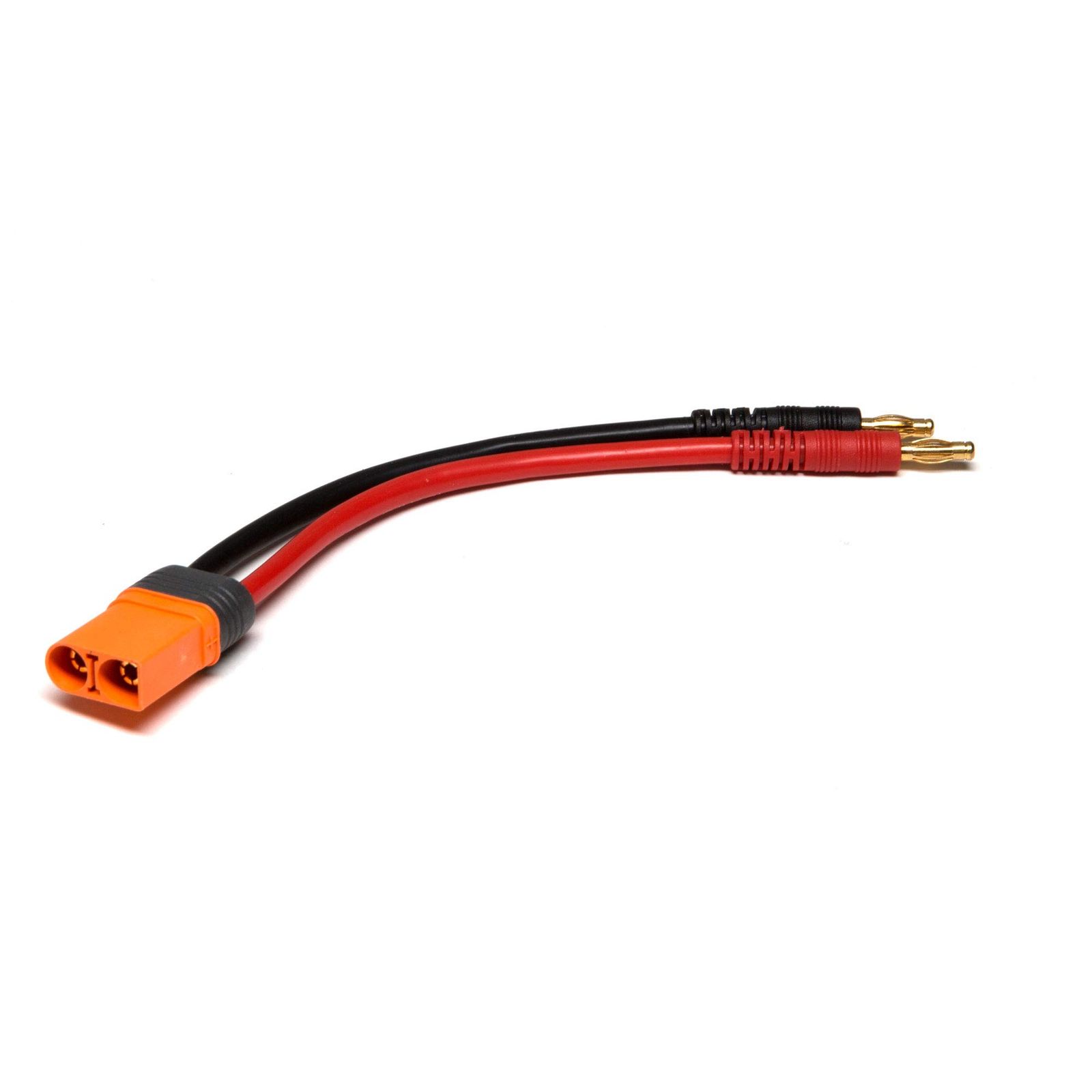 Spektrum アダプター:IC5 デバイス / 4mm オス 弾丸 6インチワイヤー、10 AWG、SPMXCA504、レッド