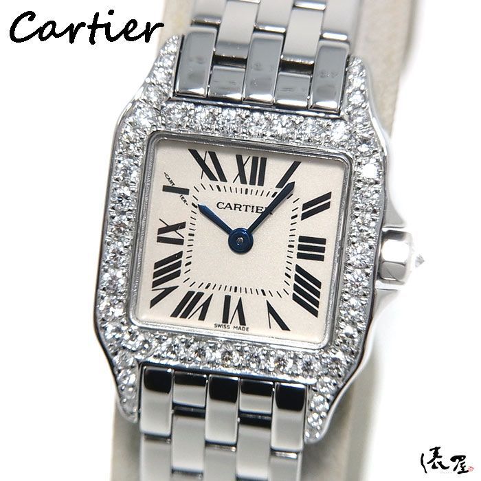 【加工後未使用】カルティエ サントス ドゥ モワゼル ダイヤベゼル レディース SS Cartier 時計 腕時計 中古【送料無料】