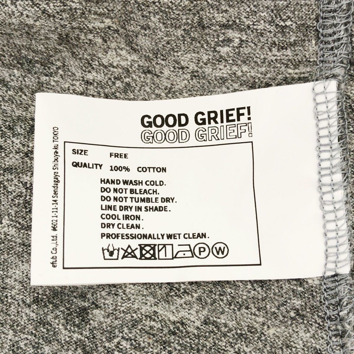 GOOD GRIEF! グッド グリーフ! PRINTED OVER TEE プリントオーバーサイズオフショルダーTシャツ  グレー F GOOD GRIEF! グッド グリーフ! PRINTED OVER TEE プリントオーバー