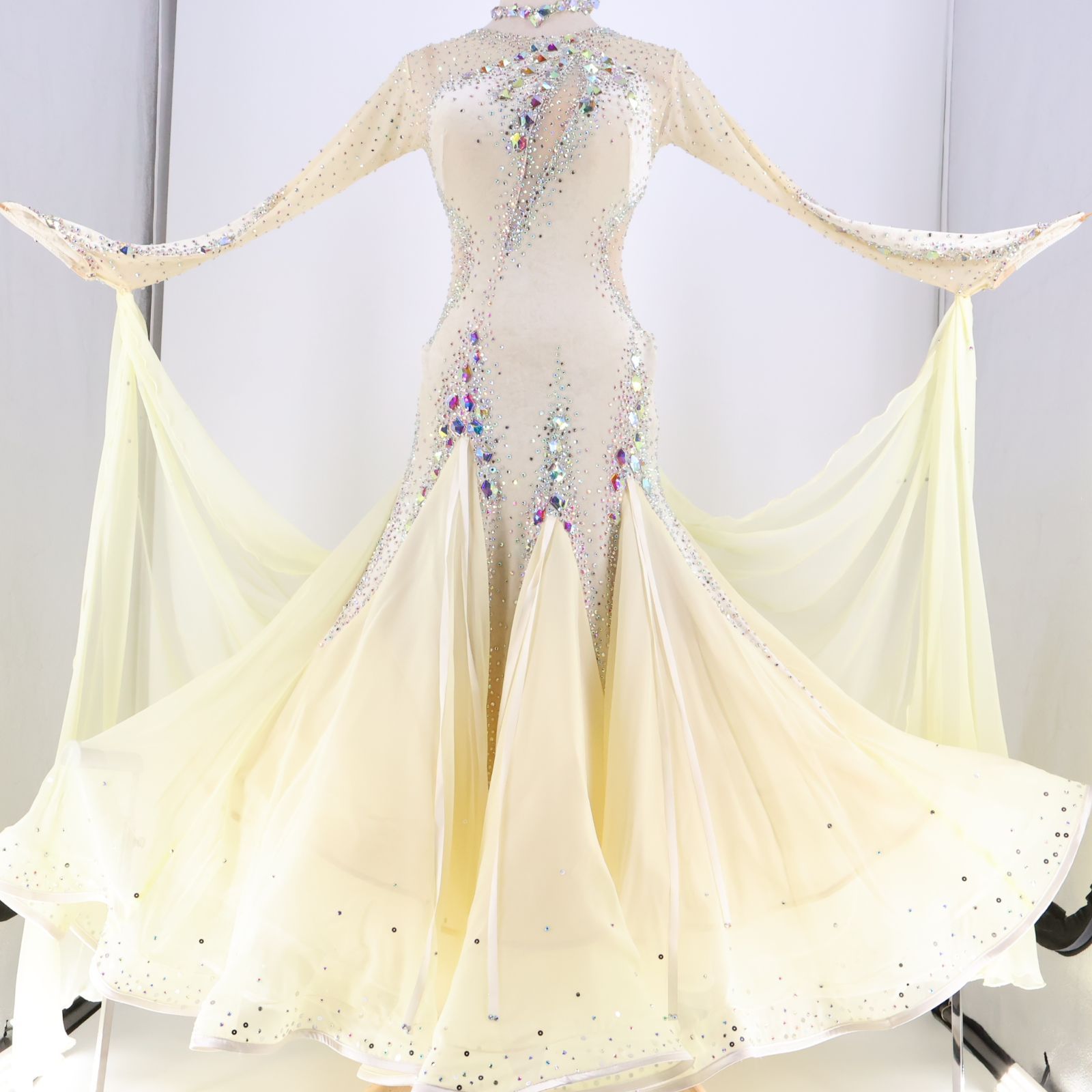 社交ダンス スタンダード ドレス ゴールド×ホワイト 社交ダンス スタンダード ドレス ゴールド×ホワイト 社交ダンスドレス