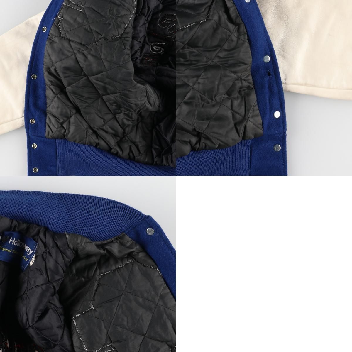 古着 90年代 Holloway 袖革ウールスタジャン アワードジャケット バー 