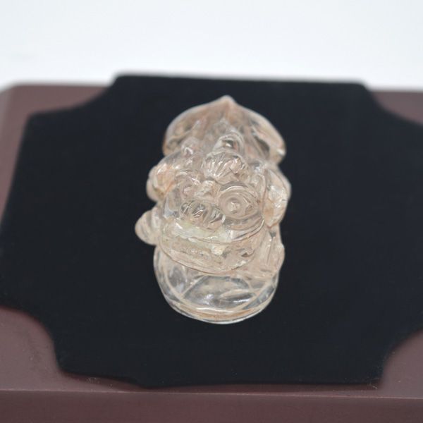 貔貅 置物 ヒキュウ 6cm ブロンズルチル 天然石製 金針水晶