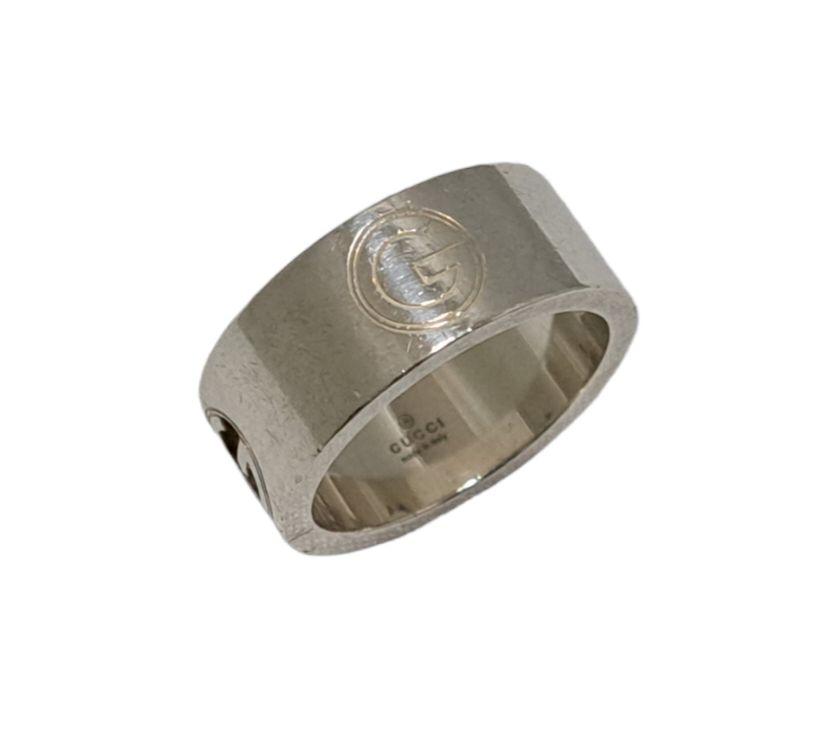 GUCCI グッチ Gリング 13号 SV925 GUCCI グッチ ロゴ リング SV925 シルバー 12号 指輪｜中古