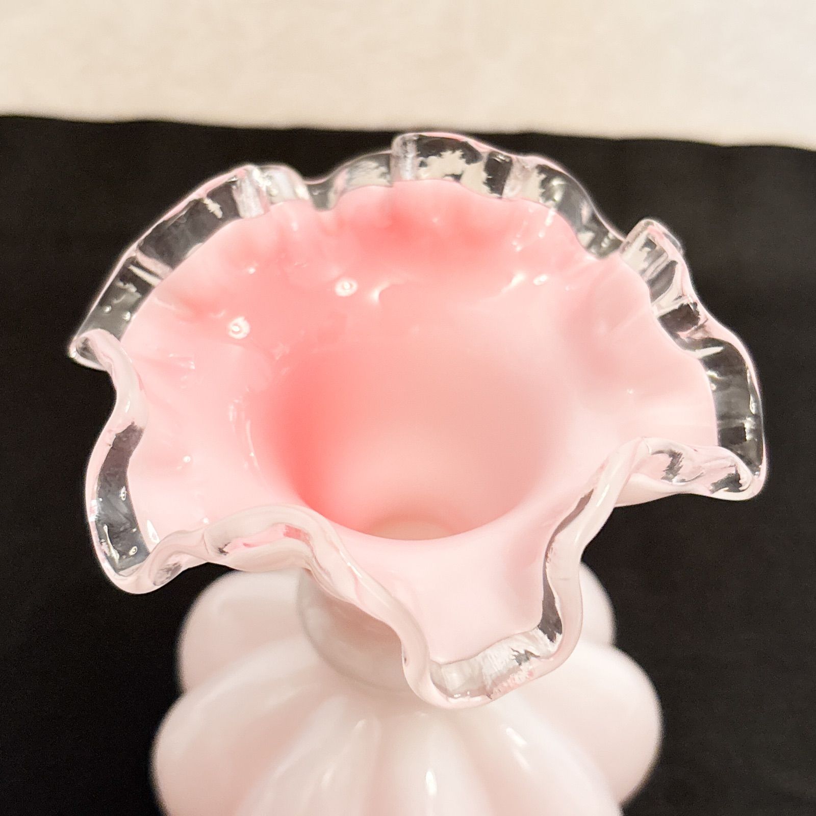 フェントン Fenton フラワーベース 花瓶 ピーチクレスト フェントン 花瓶 ガラス瓶 花器 ビンテージ アンティーク Fenton