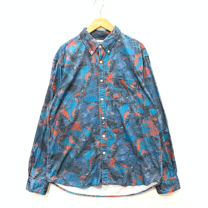 【中古品】PALACE パレス WARP PATTERN SHIRT 総柄長袖シャツ トップス ブランド 古着 サイズ：XL カラー：ブルー メンズ 【142-231028-142-231028-gm-4-fuz-fuz】