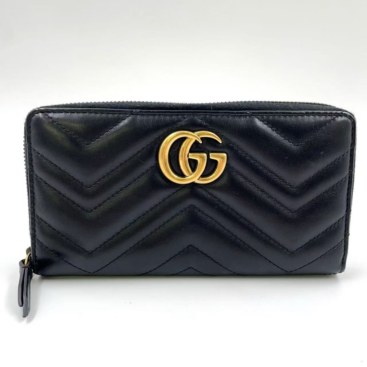 GUCCI GGマーモント ジップアラウンドウォレット ラウンド