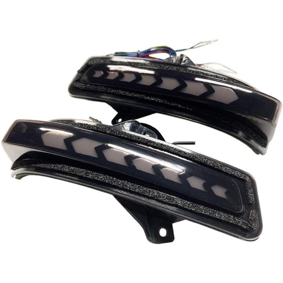 ジムニー シエラ JB64 JB74 ドアミラーウィンカー 2P 流れる シーケンシャル サイドミラー LEDウィンカー 矢印型 メッキ ブラック FFCRYSTALESIA_COM