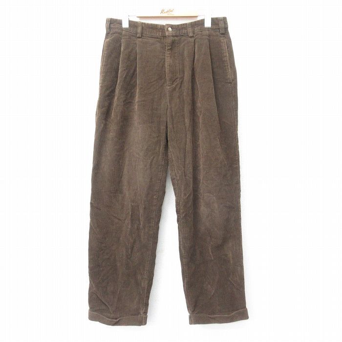 W33/古着 ブルックスブラザーズ コーデュロイ パンツ メンズ 00s 太畝 コットン 茶 ブラウン 24sep24 中古 ボトムス ロング