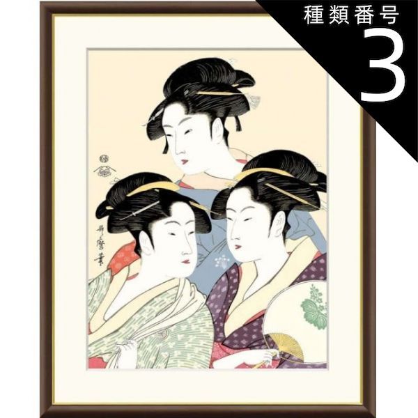 浮世絵 喜多川歌麿 木版画 7枚 まとめて 美人画 錦絵 歌麿 鏡をもつ