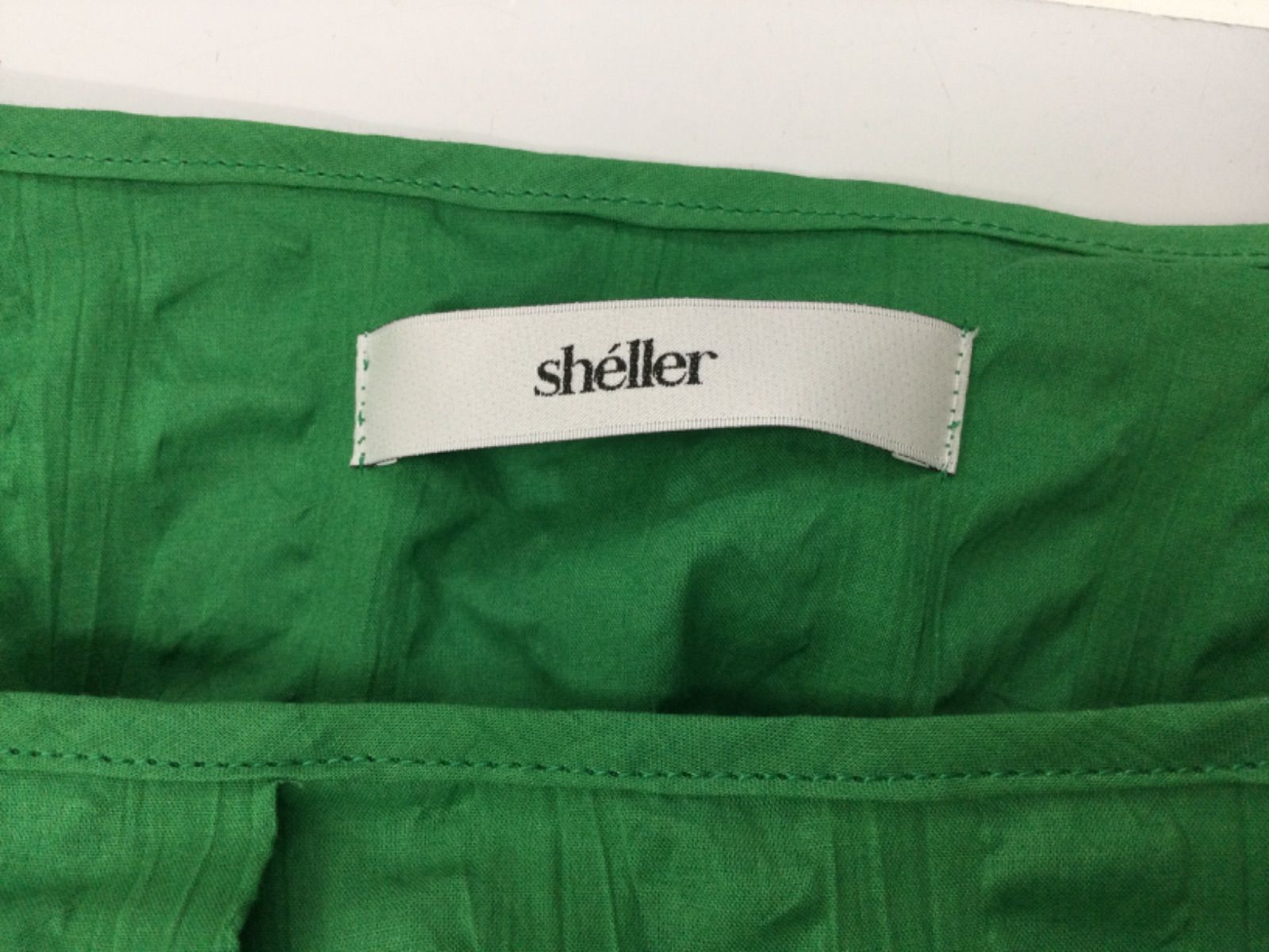 タグ付き未使用品 sheller シェリエ ブラウス グリーン フリーサイズ