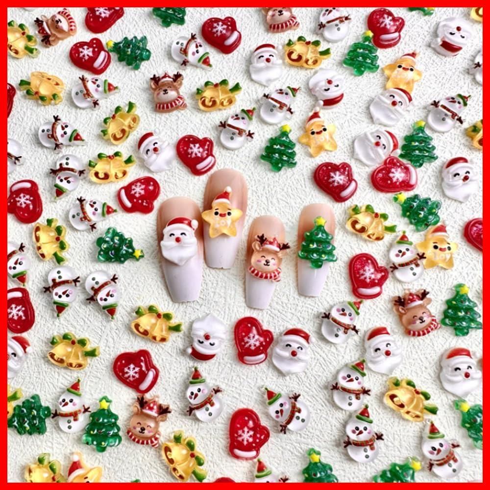 雪だるま ネイルパーツ 雪だるまのクリスマスネイル ネイルチップ（つけ爪） ふらっふぃ