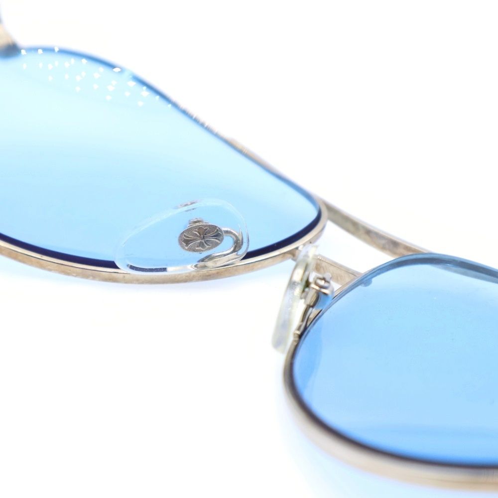 クロムハーツ CHROME HEARTS STAINS VI 眼鏡 サングラス メタルフレーム サイドフレアニー ティアドロップ ミラーレンズ ロゴ 64□13 クロムハーツCHROME HEARTS クロムハーツ STAINS III 希少