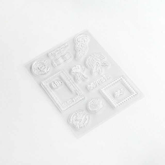 まとめ ビージーエム クリアスタンプ レトロ 切手 W100×H130×D3mm BT-CSRT004 ×15セット