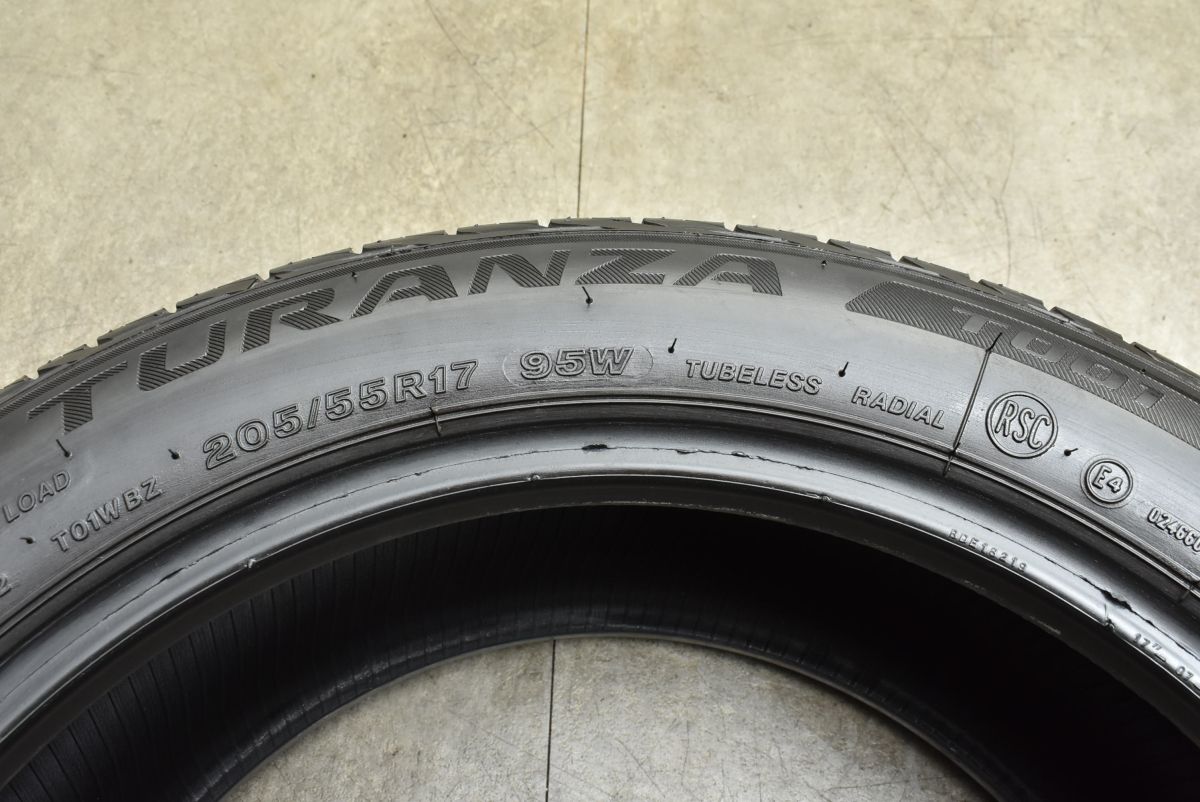 【程度良好品】ブリヂストン トランザ T001 205/55R17 4本セット ベンツ Aクラス Bクラス BMW 2シリーズ ジャガー XE 交換用 即納可能 Summer Tyre Bridgestone Turanza T001 205&frasl;55 R17 91w for sale