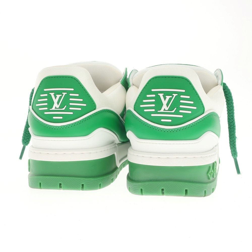 ルイ ヴィトン LOUIS VUITTON LV Trainer Maxi Line Sneaker レザー スニーカー グリーンxホワイト【サイズ8】【メンズ】