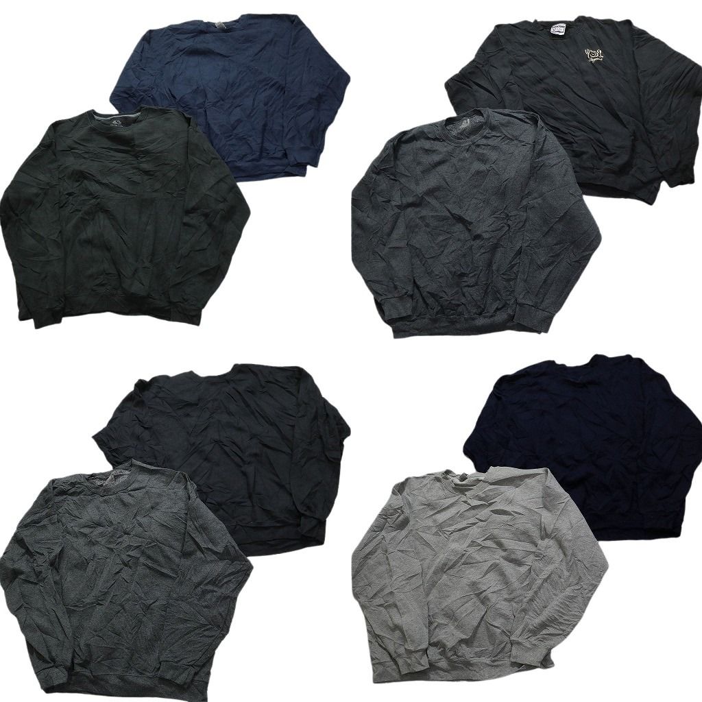 古着卸 まとめ売り 無地スウェット 8枚セット (メンズ L /XL ) ワンポイント フーディー グレー レッド ネイビー ブラック MW5044
