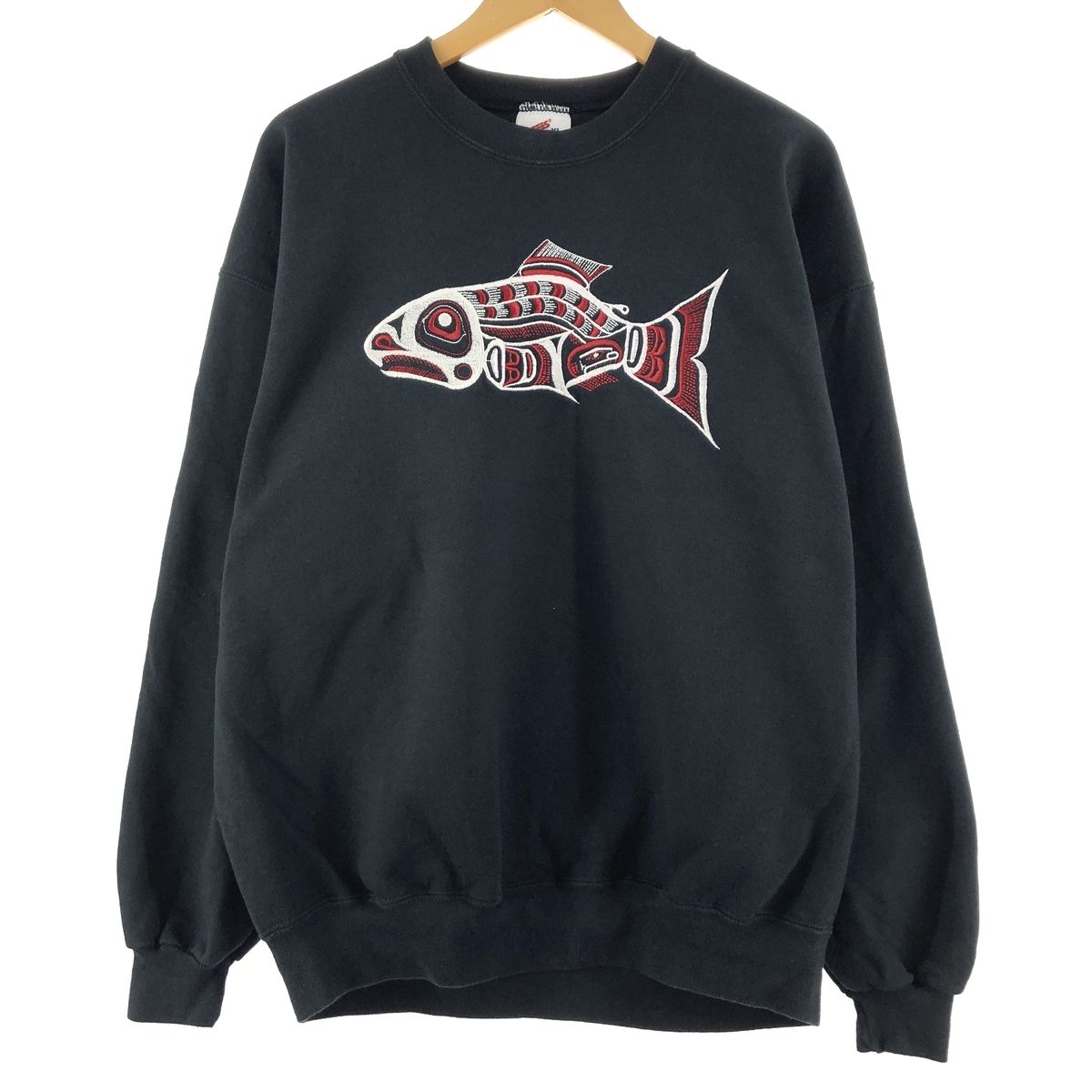 古着 90年代 ジャージーズ Jerzees 魚柄 アニマル スウェットシャツ