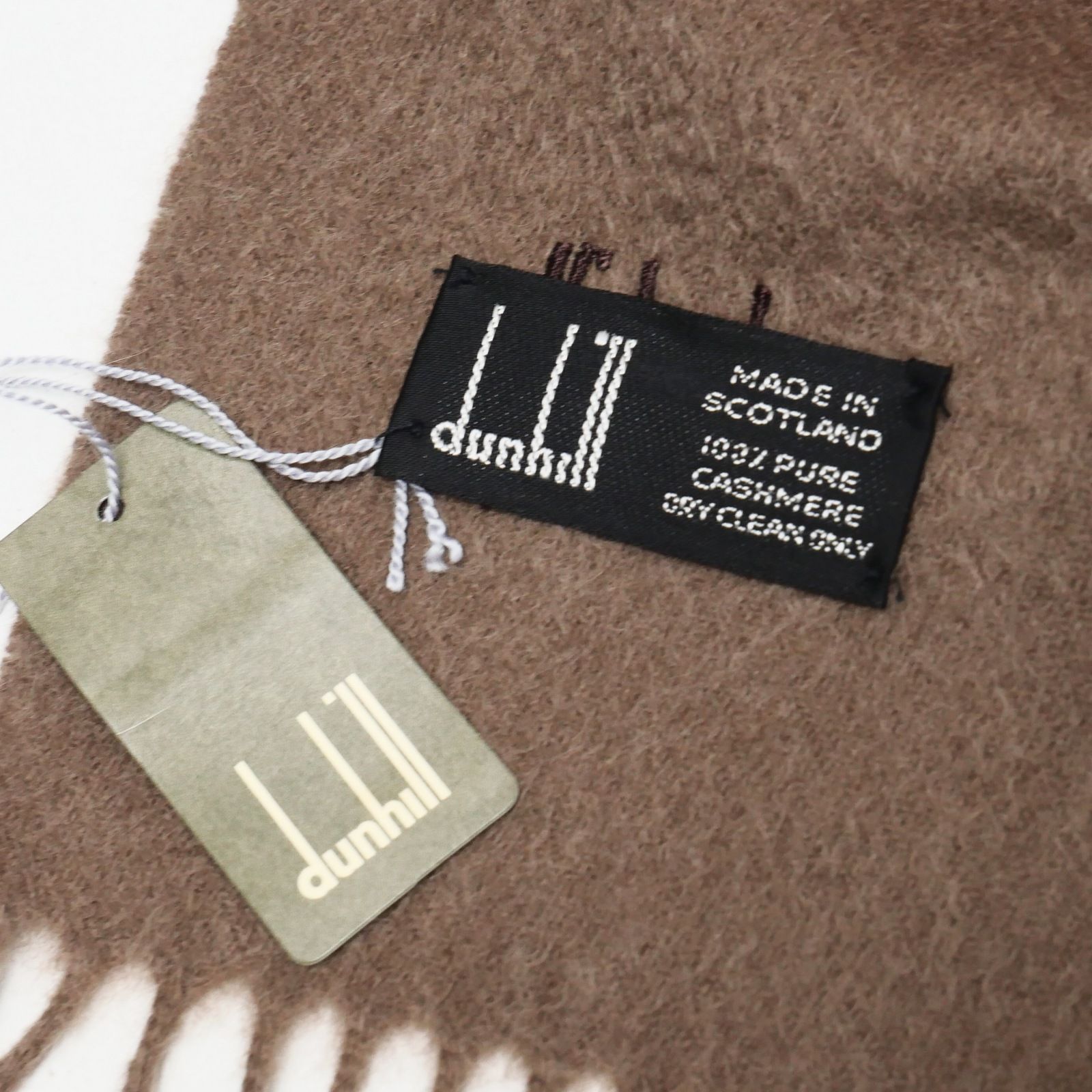 □未使用品□Dunhill ダンヒル マフラー 総カシミヤ フリンジ  