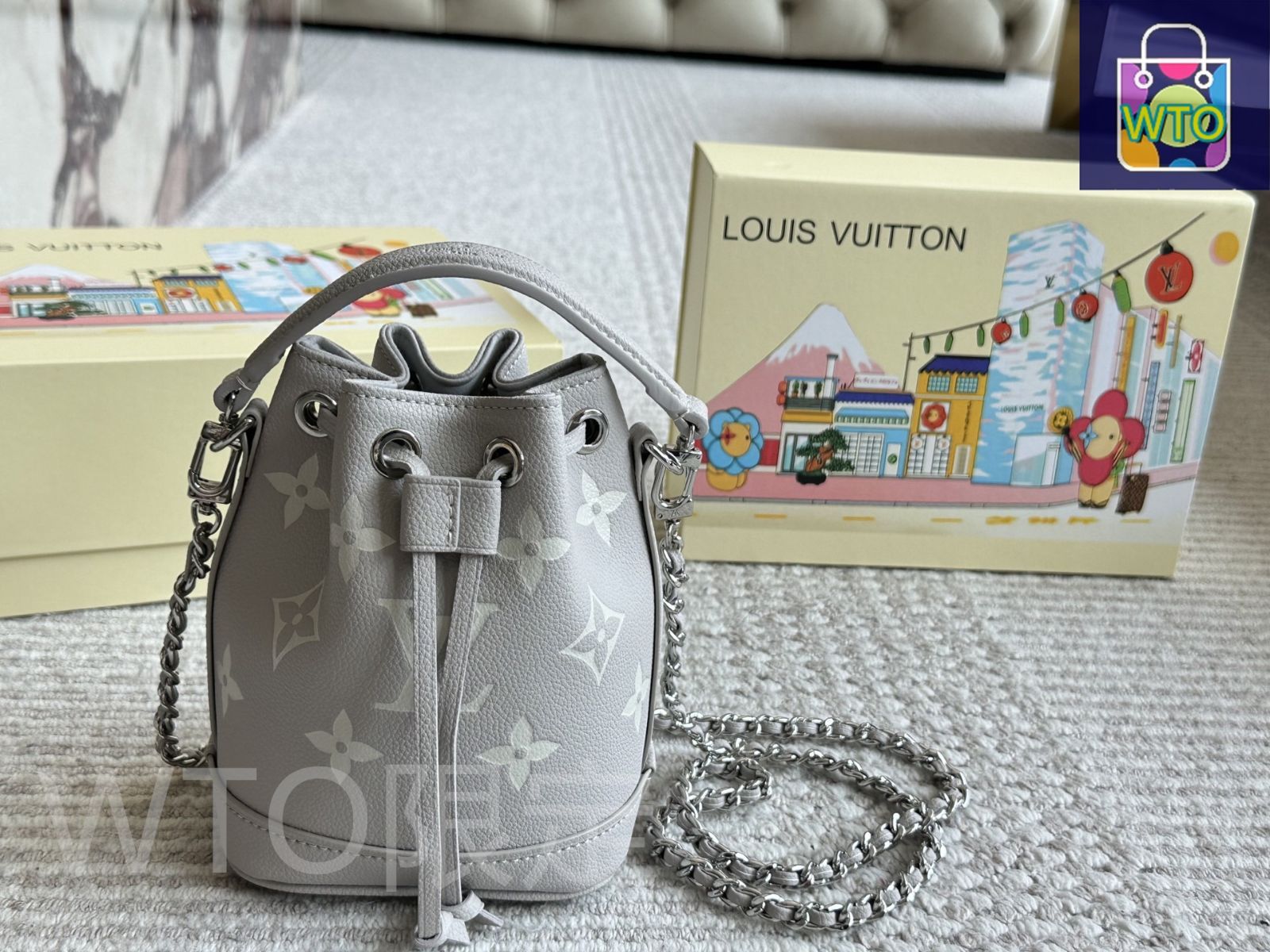 今日特価】Upgraded Version Lv New Nano Purple Bucket Bag