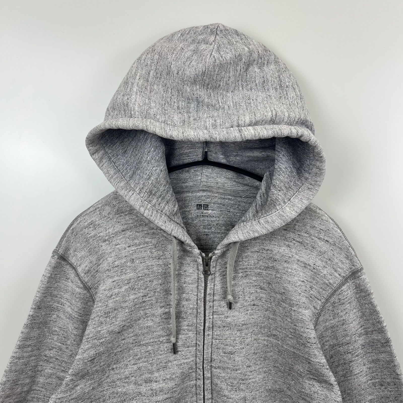 UNIQLO double zip sweat hoodie L plain y2k ユニクロ ダブル