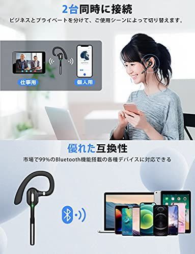 Anpoow Bluetoothヘッドセット Bluetoothイヤホン ワイヤレスイヤホン